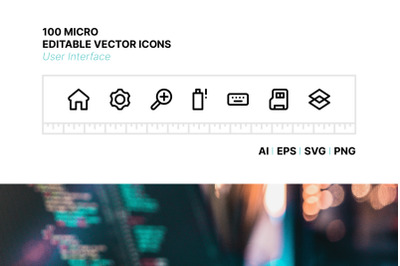 100 user interface micro icons