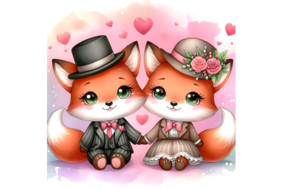 cute fox couple