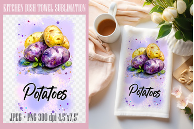 Potatoes PNG| Kitchen Dish Towel Sublimation