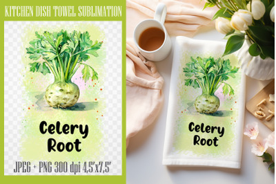 Celery Root PNG| Kitchen Dish Towel Sublimation