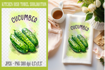 Cucumber PNG| Kitchen Dish Towel Sublimation