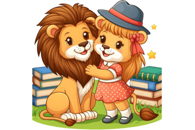 cute lion couple