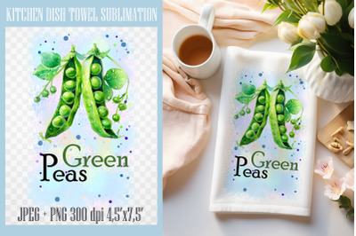 Green Peas PNG| Kitchen Dish Towel Sublimation