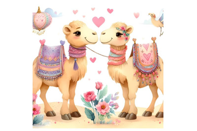 cute camel couple