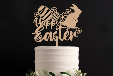 Happy Easter Cake Topper Laser Cut| Easter Bunny SVG