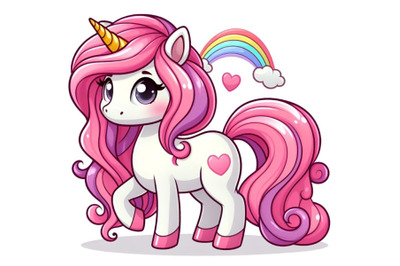 Unicorn with pink hair
