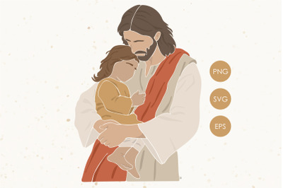 Jesus with a child SVG