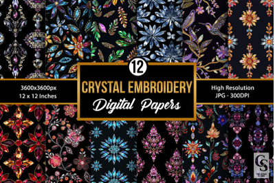 Crystal Embroidery Seamless Patterns