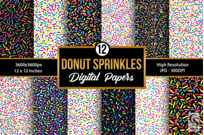 Donut Sprinkles Seamless Patterns