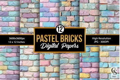 Pastel Brick Wall Seamless Patterns