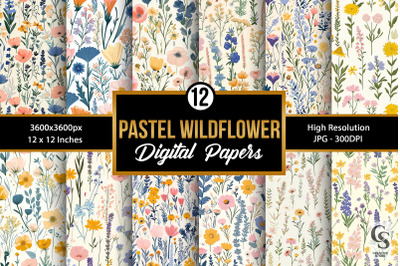 Pastel Wildflowers Digital Papers