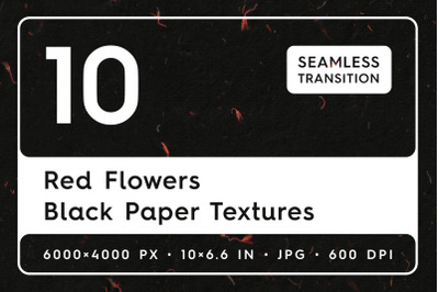 10 Red Flowers Black Paper Textures Backgrounds