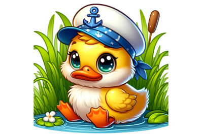 a cute cartoon duck