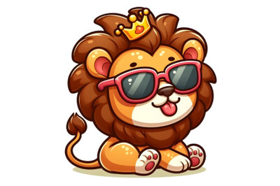 Cute Lion with sun glasses