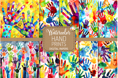 Handprints - Kids Activity Scrapbook Backgrounds
