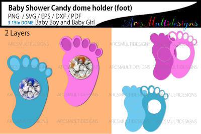 Baby shower candy dome foot holder