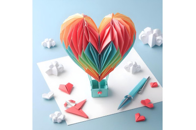 Air balloon in a heart shape