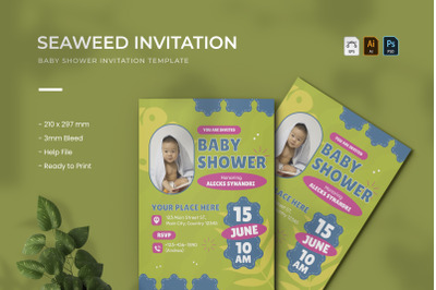 Seaweed - Baby Shower Invitation