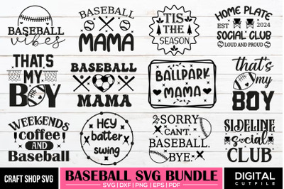 Baseball SVG Bundle, Baseball Quotes Cutting Files