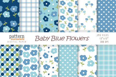 Baby Blue Flowers - Flowers Pattern - BX003A