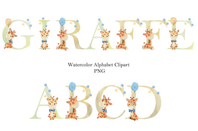 Alphabet with giraffes.