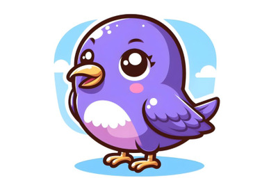 Cute purple bird