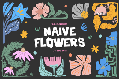 Naive Flowers: Patterns &amp; Posters