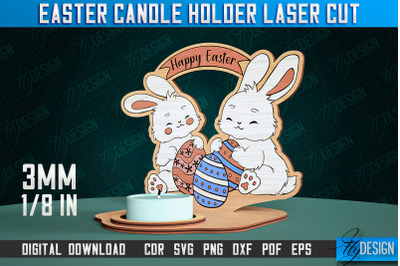 Easter Candle Holder Laser Cut | Happy Easter | CNC File