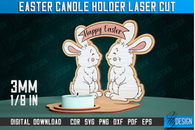 Easter Candle Holder Laser Cut | Happy Easter | CNC File