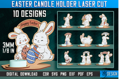 Easter Candle Holder Laser Cut | Happy Easter | CNC File