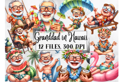 Granddad clipart, grandpa clipart, grandfather clipart, Hawaii