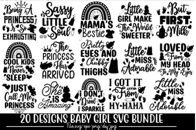 Baby Girl SVG Bundle,Baby SVG Bundle, Baby Shower SVG, Newborn SVG Bun