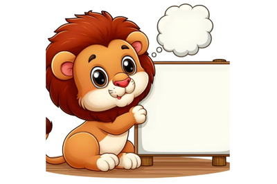 Cartoon illustration of Baby lion