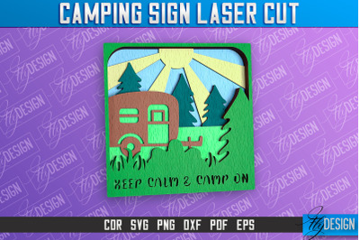 Camping Sign Laser Cut | 3D Sign Laser Cut Design | CNC Files