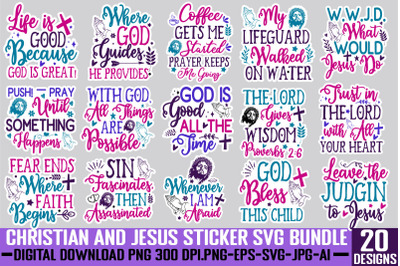 Christian Sticker SVG Christian Svg Png Bundle, Religious Digiundle,ta
