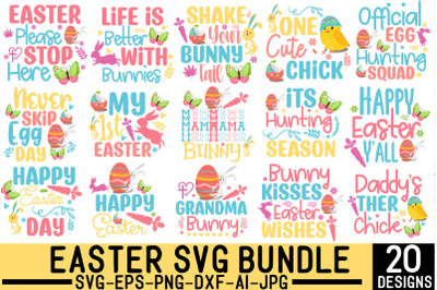 Easter SVG Bundle,Happy easter SVG PNG, Easter Bunny Svg, Kids Easter