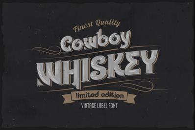 Cowboy Whiskey - vintage label layered font