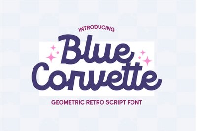 BLUE CORVETTE Retro Monoline Script