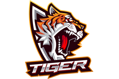 Tiger head esport mascot logo design
