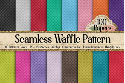 100 Seamless Waffle Pattern Digital Papers