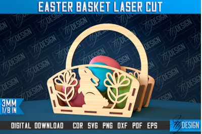 Easter Basket Laser Cut | Happy Easter Egg Basket | CNC File