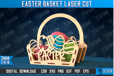 Easter Basket Laser Cut | Happy Easter Egg Basket | CNC File