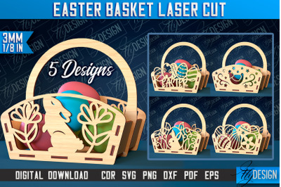 Easter Basket Laser Cut | Happy Easter Egg Basket | CNC File