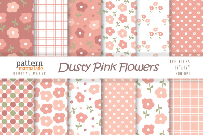Dusty Pink Flowers - Flowers Pattern - BX003B