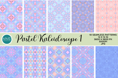 Pastel Kaleidoscope Seamless Digital Paper Set