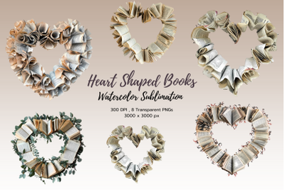 Heart Shaped Books Sublimation