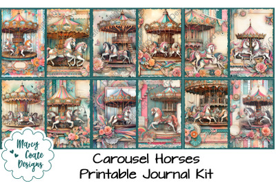 Carousel Horses Journal Pages