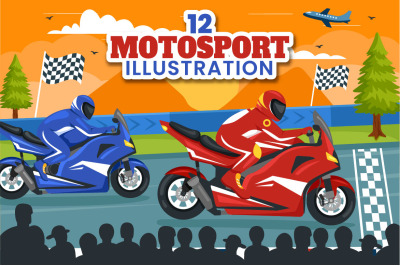 12 Racing Motosport Illustration