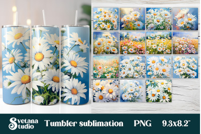 Daisy tumbler wrap | Flower tumbler | Tumbler bundle