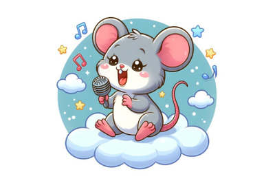 Cute mouse singing song